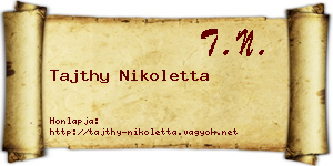 Tajthy Nikoletta névjegykártya